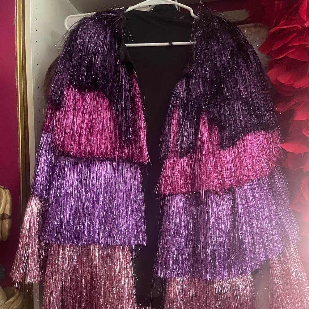 Pretty Little Thing Tinsel Skirt and Jacket set small or medium